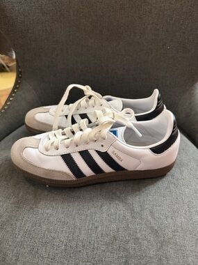 adidas Samba White Black with Gum Sole Sneakers real leather